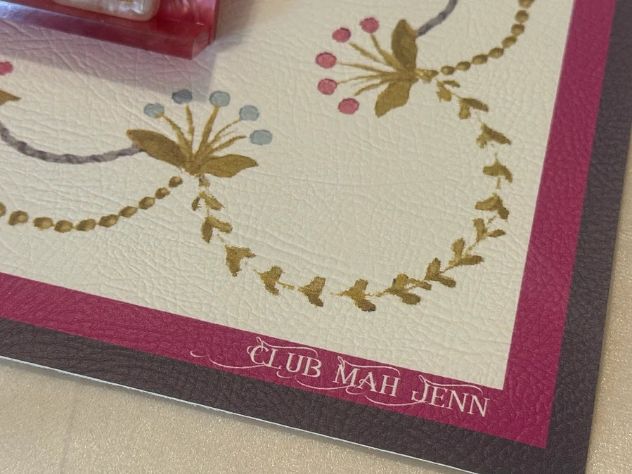 Club Mah Jenn D'or Flower Leatherette Mat - Jewel Tone