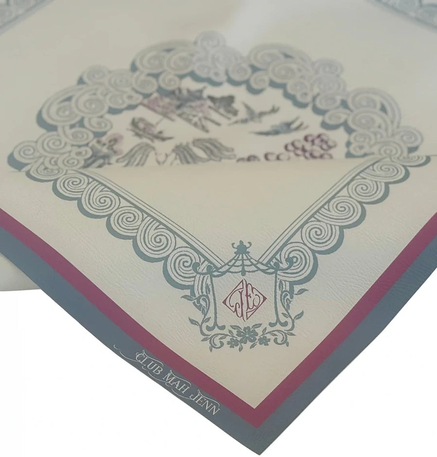 Club Mah Jenn D'or Far East Leatherette Mat - Pearl White 33"X33"
