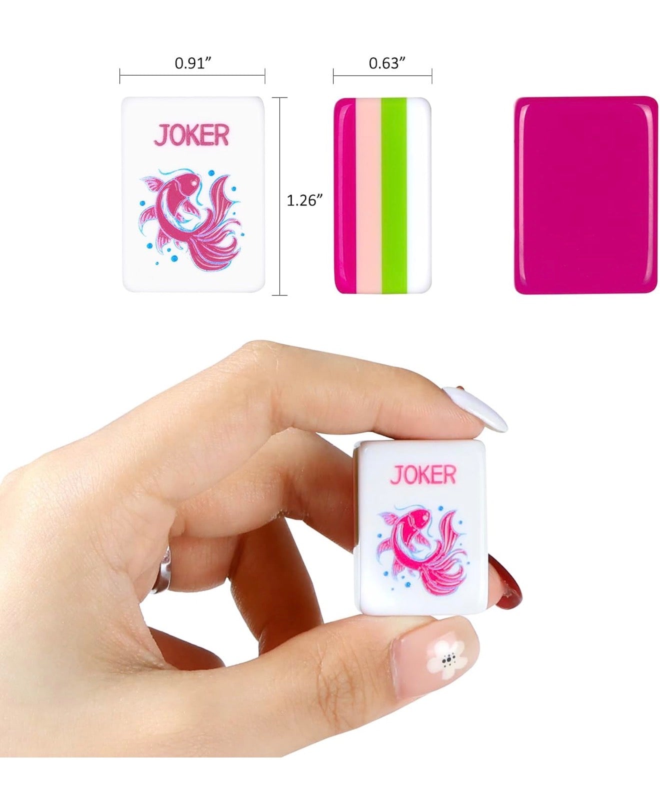 Chinoiserie Mahjong Tile Set (4 layers) Magenta