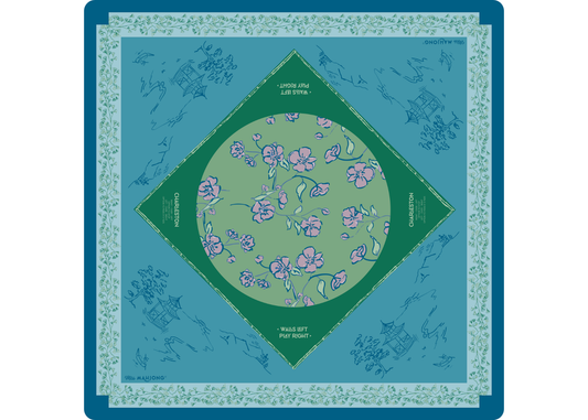 CHERRY BLOSSOM MAHJONG PLAYING MAT IN MALACHITE
