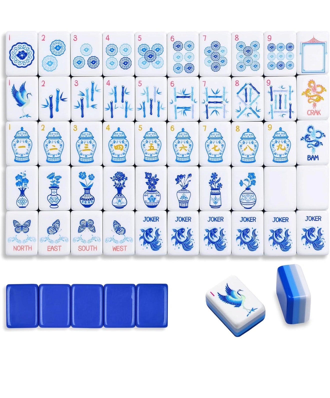 Chinoiserie Mahjong Tile set (4 layers)