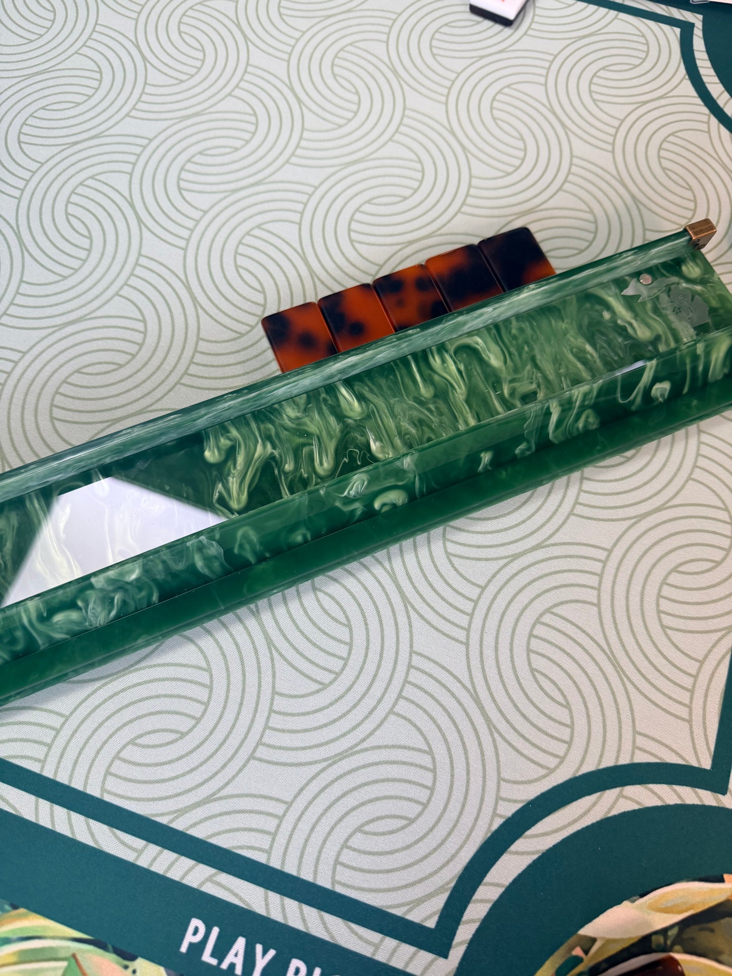 Limited Edition Motown Mahjong Jade and Brass Acrylic Racks