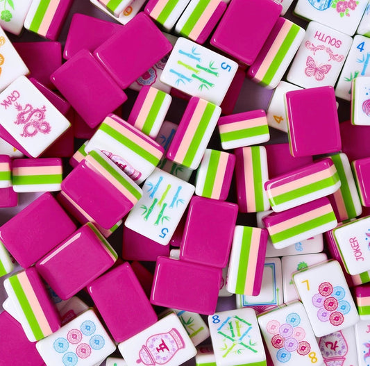 Chinoiserie Mahjong Tile Set (4 layers) Magenta