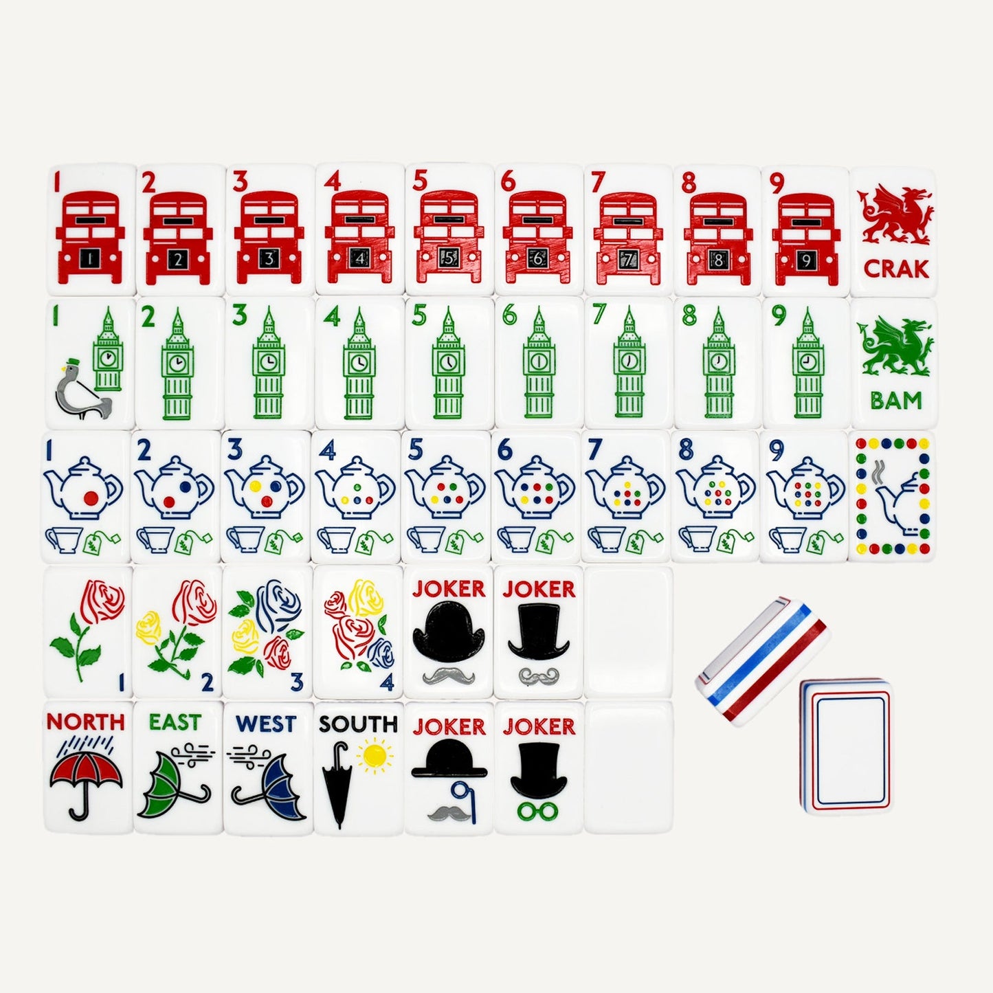 London-inspired mahjong tile set