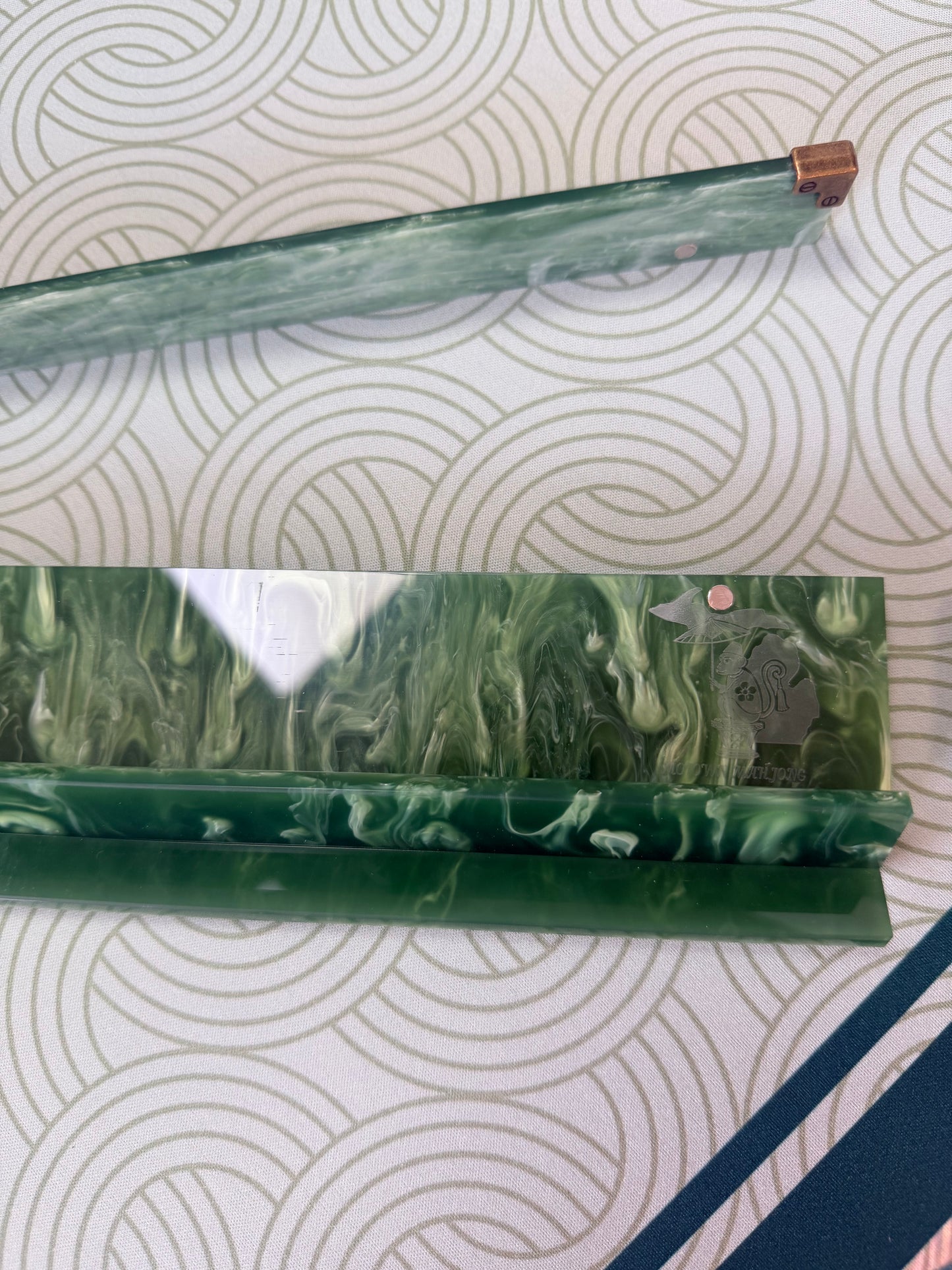 Limited Edition Motown Mahjong Jade and Brass Acrylic Racks