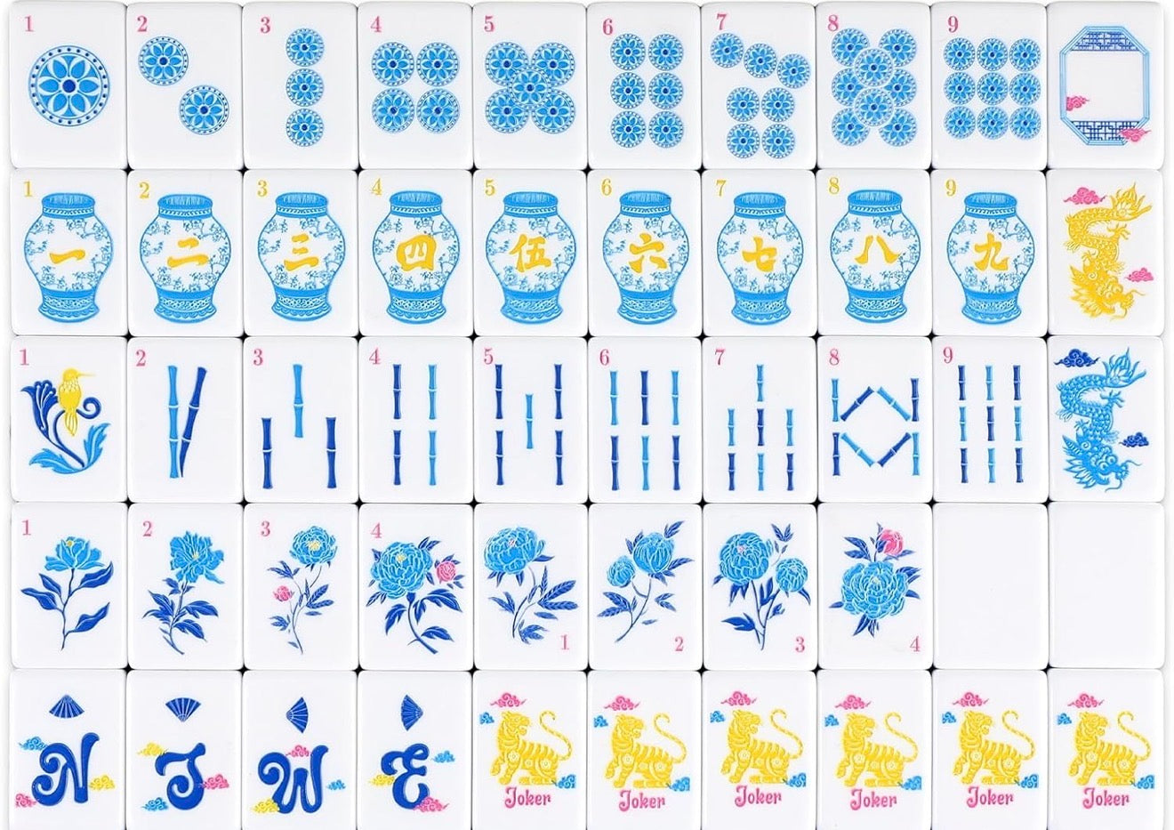 Motown periwinkle Chinoiserie Tile Set