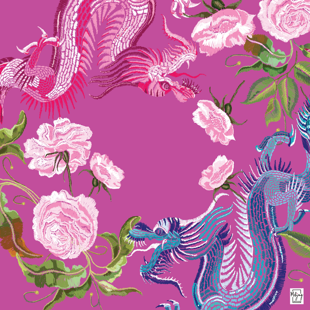 YEAR OF THE DRAGON MAT - RASPBERRY SORBET