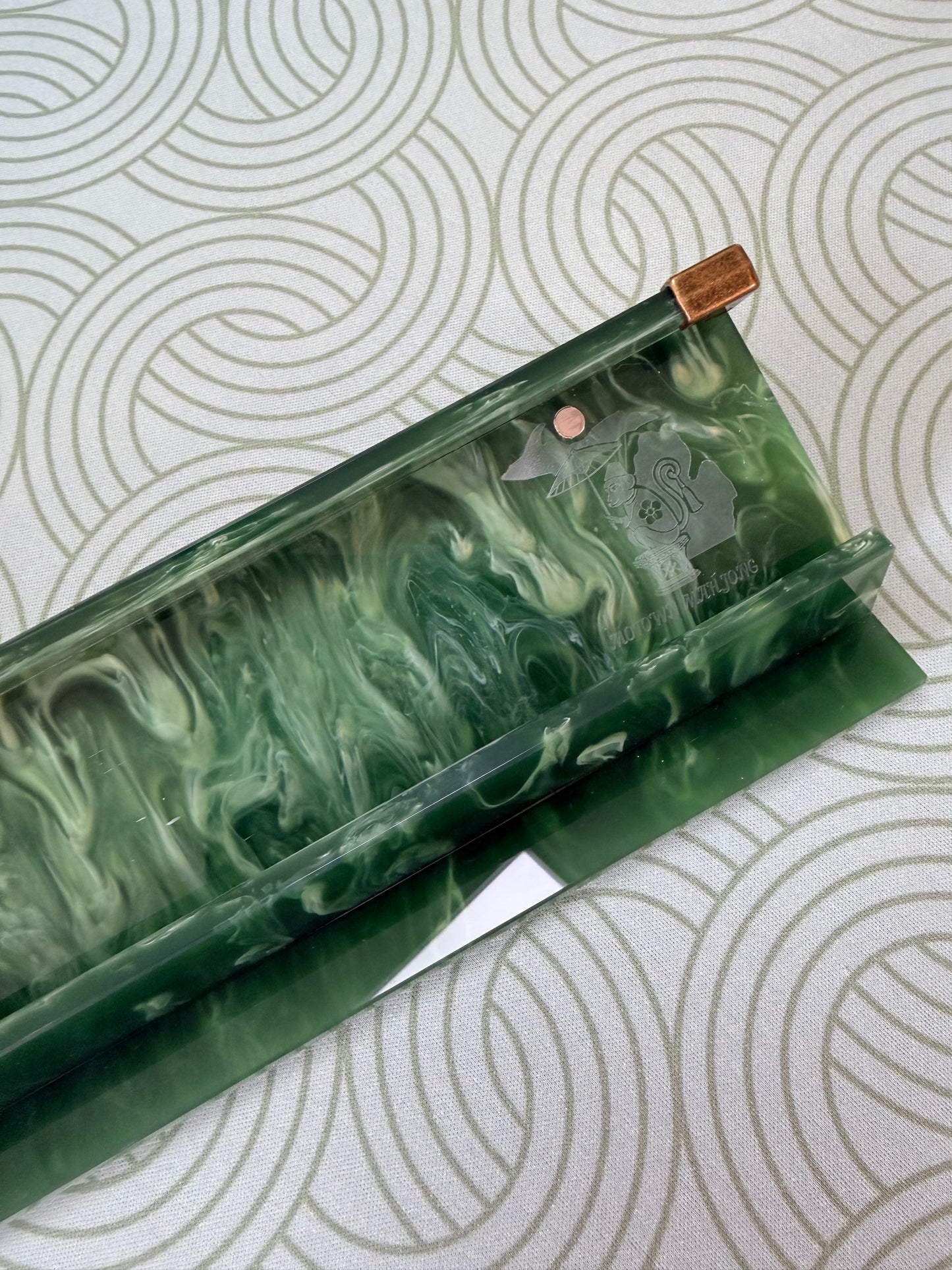 Limited Edition Motown Mahjong Jade and Brass Acrylic Racks