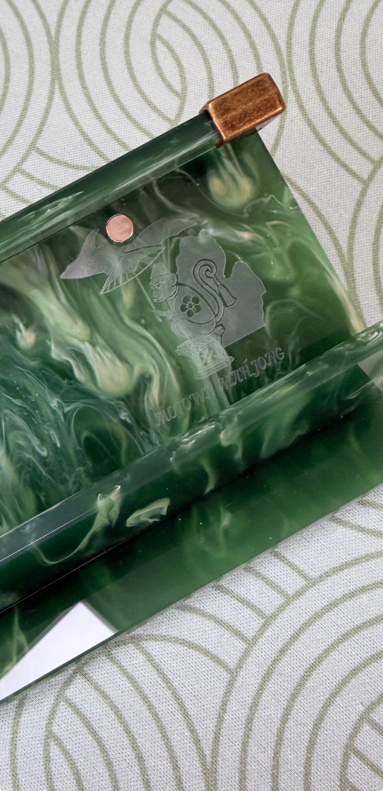 Limited Edition Motown Mahjong Jade and Brass Acrylic Racks