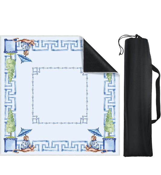 Blue Chinoiserie Mahjong Mat
