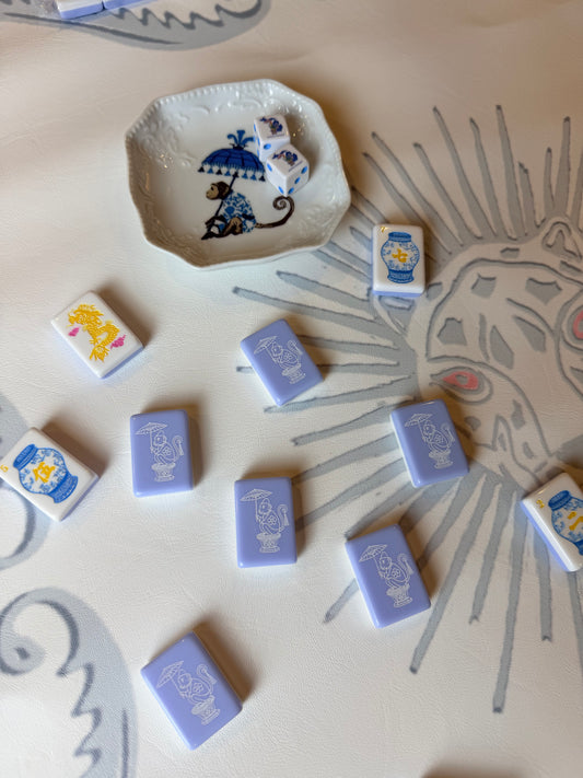 Motown periwinkle Chinoiserie Tile Set