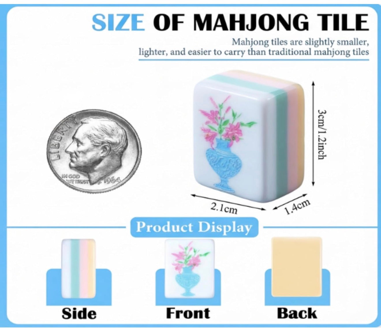 American Mahjong Sets 160 Mahjong Tiles Melamine Engraved Mah Jong Ideal for Home & Party Games, Champagne