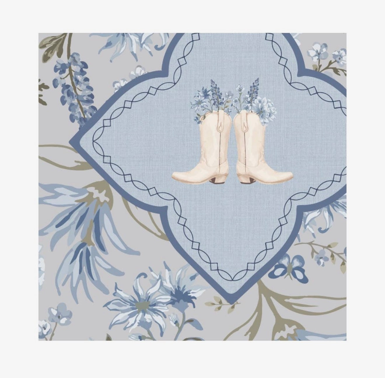 Neoprene Bluebonnet
Trails Mahjong Mat | Texas
Floral Boots