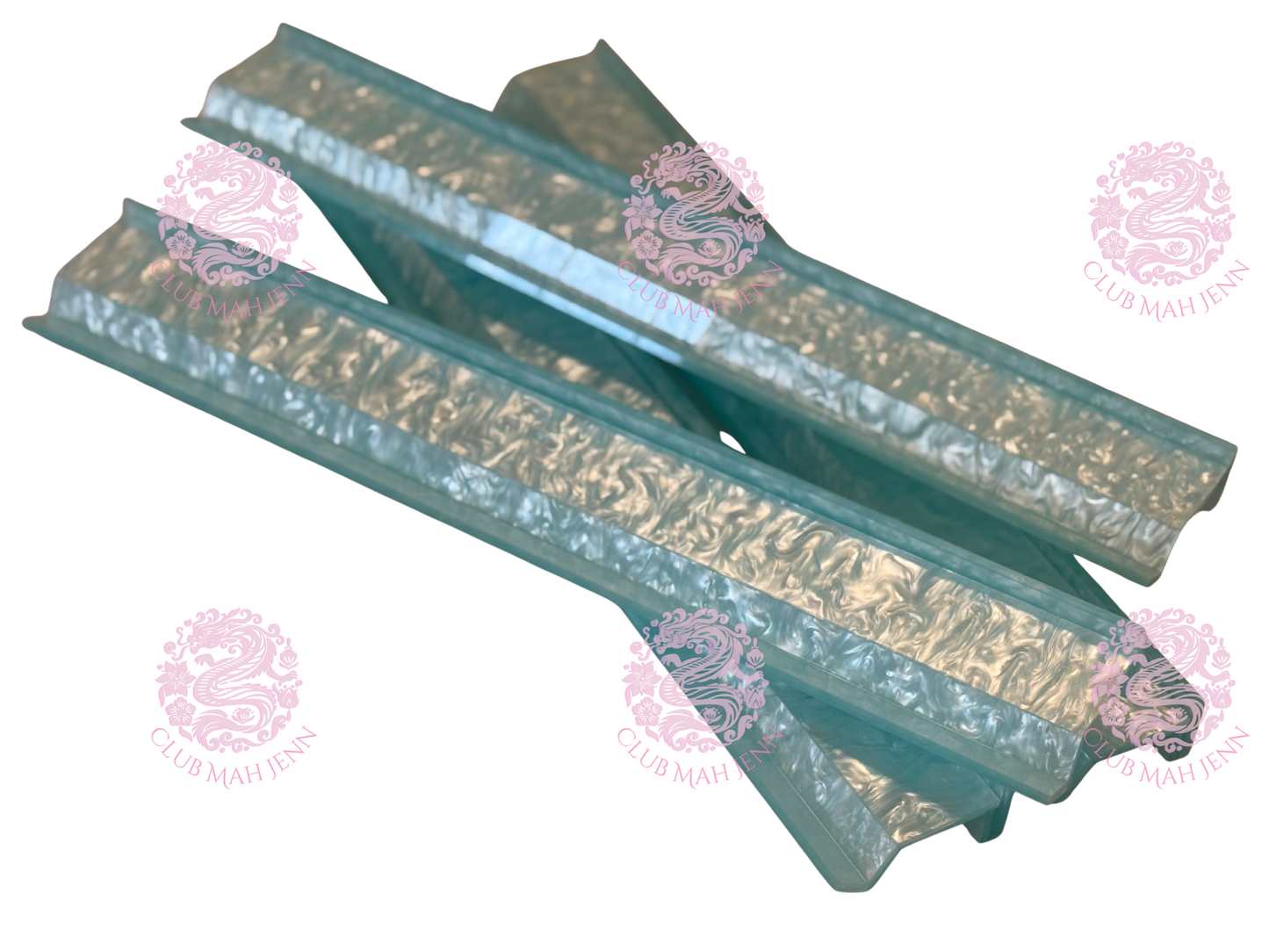 CLUB MAH JENN
Pale Blue Mother of Pearl Set 0f 4 Racks - PRE-ORDER ONLY - EARLIEST ESTIMATED ARRIVAL OCTOBER 2026