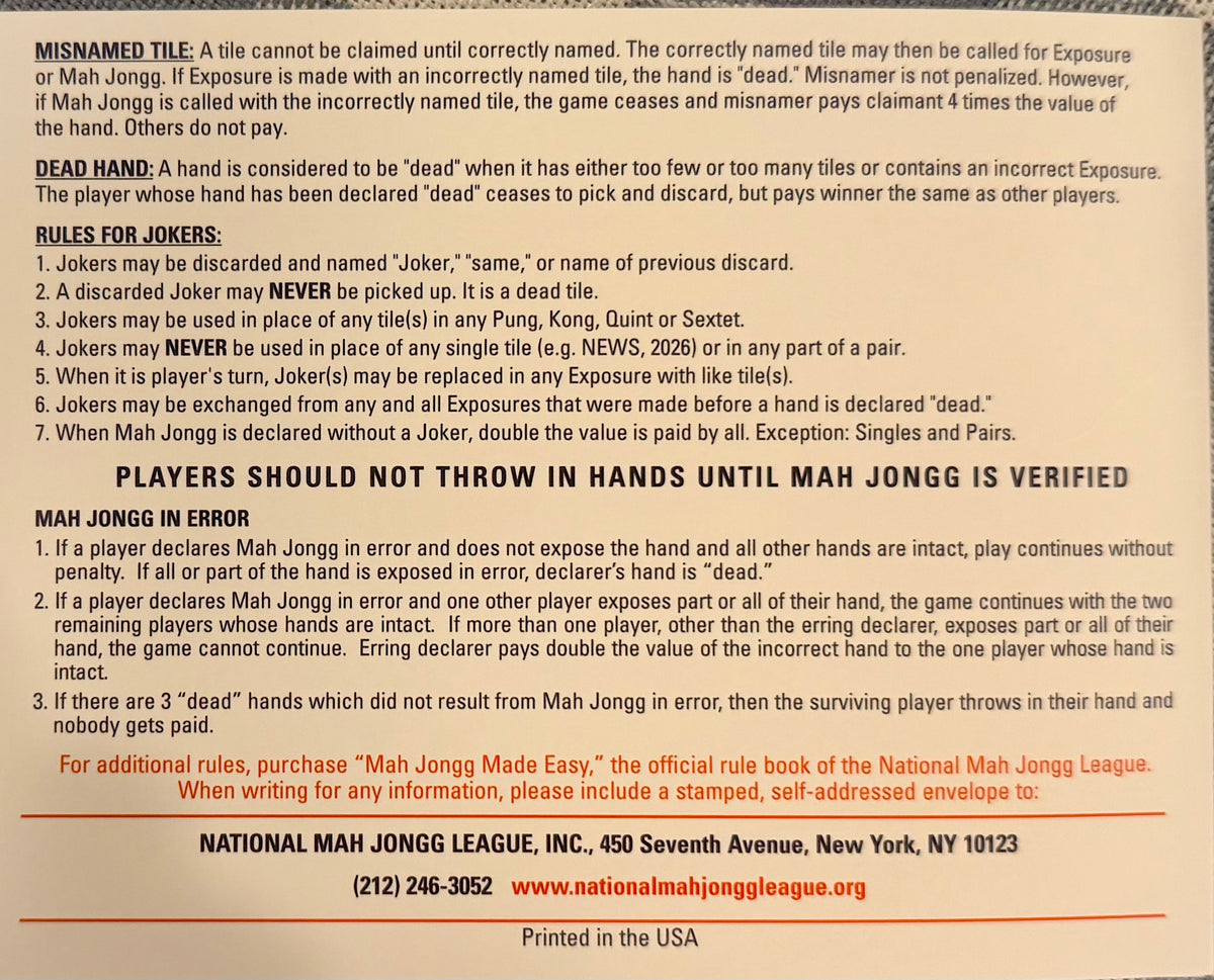 NML 2026 Rule Card