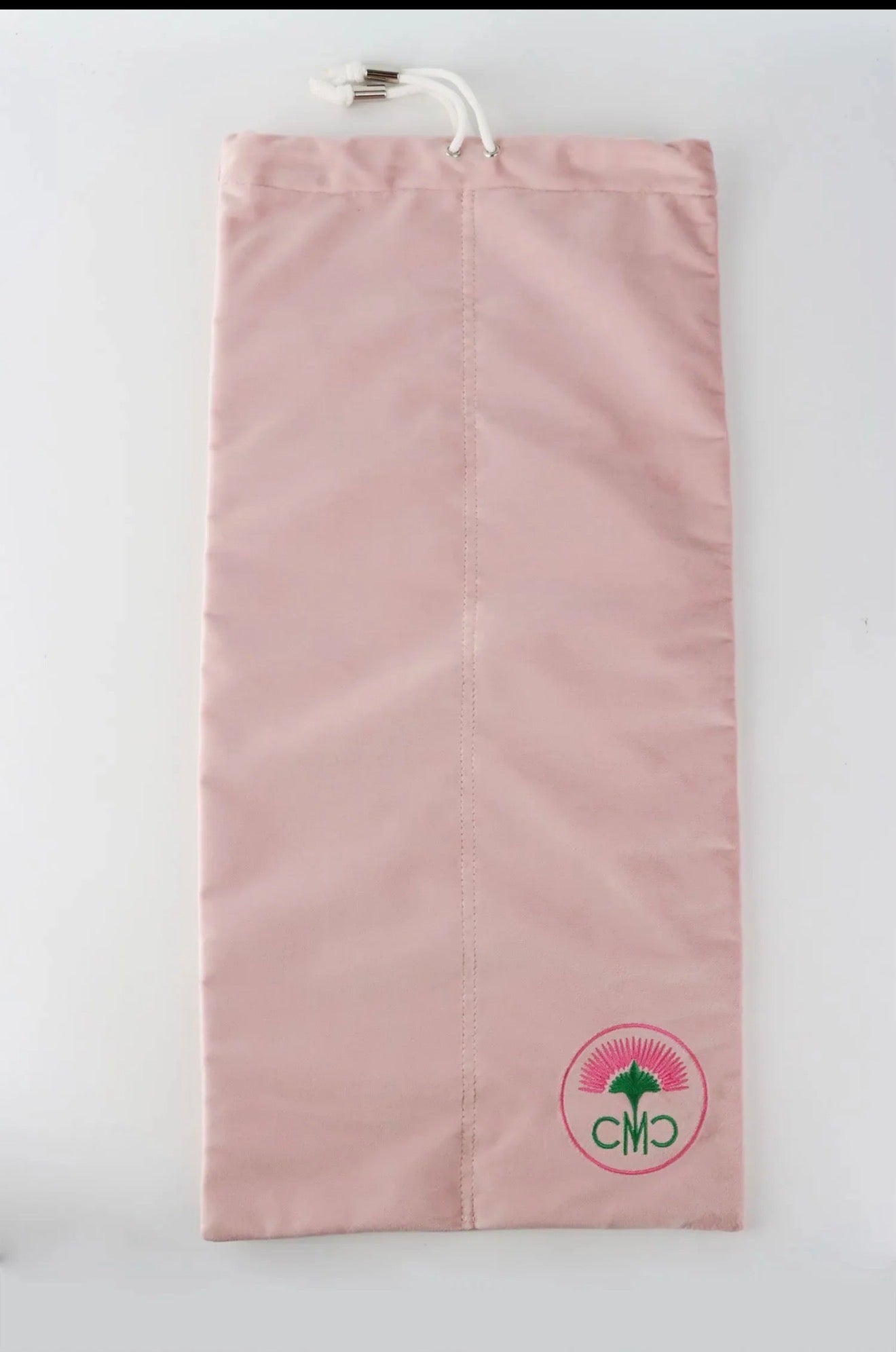 Mahjong Rack Bag- Light Pink Velvet Drawstring w/ 4 Compartments