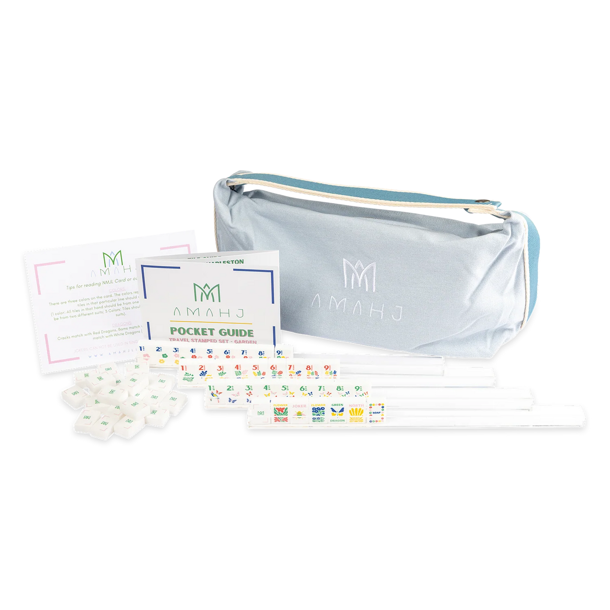 Amahj Line
Original Stamped Travel Mahjong bundle with Mat