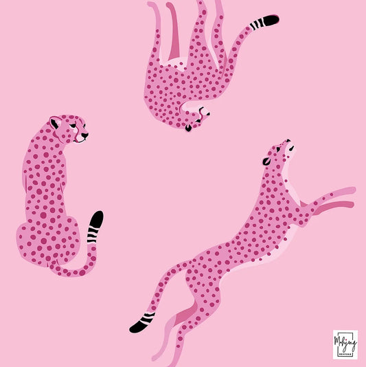 Flirty Leopards Mat - Preppy Pink