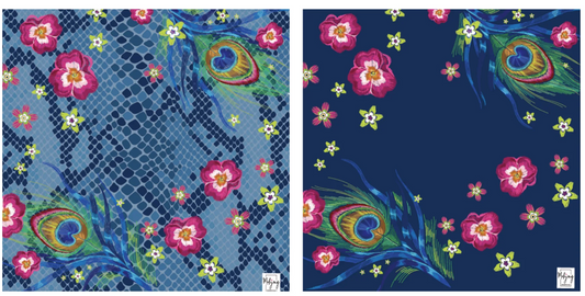 DOUBLE-SIDED MAT | Double the Fun/Darjeeling Peacock Mat