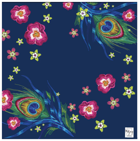 DOUBLE-SIDED MAT | Double the Fun/Darjeeling Peacock Mat