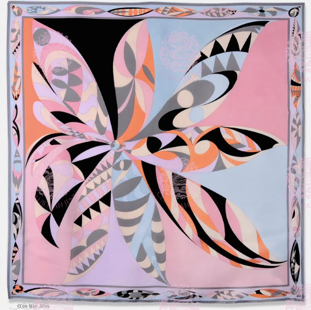 Miss Poochie Leatherette Mat Coral & Sky 33"x33"